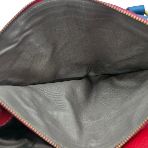 Borse in Pelle Made in Italy Red Blue Leather Satchel Handbag Gold Hardware Tote - Picture 12 of 16